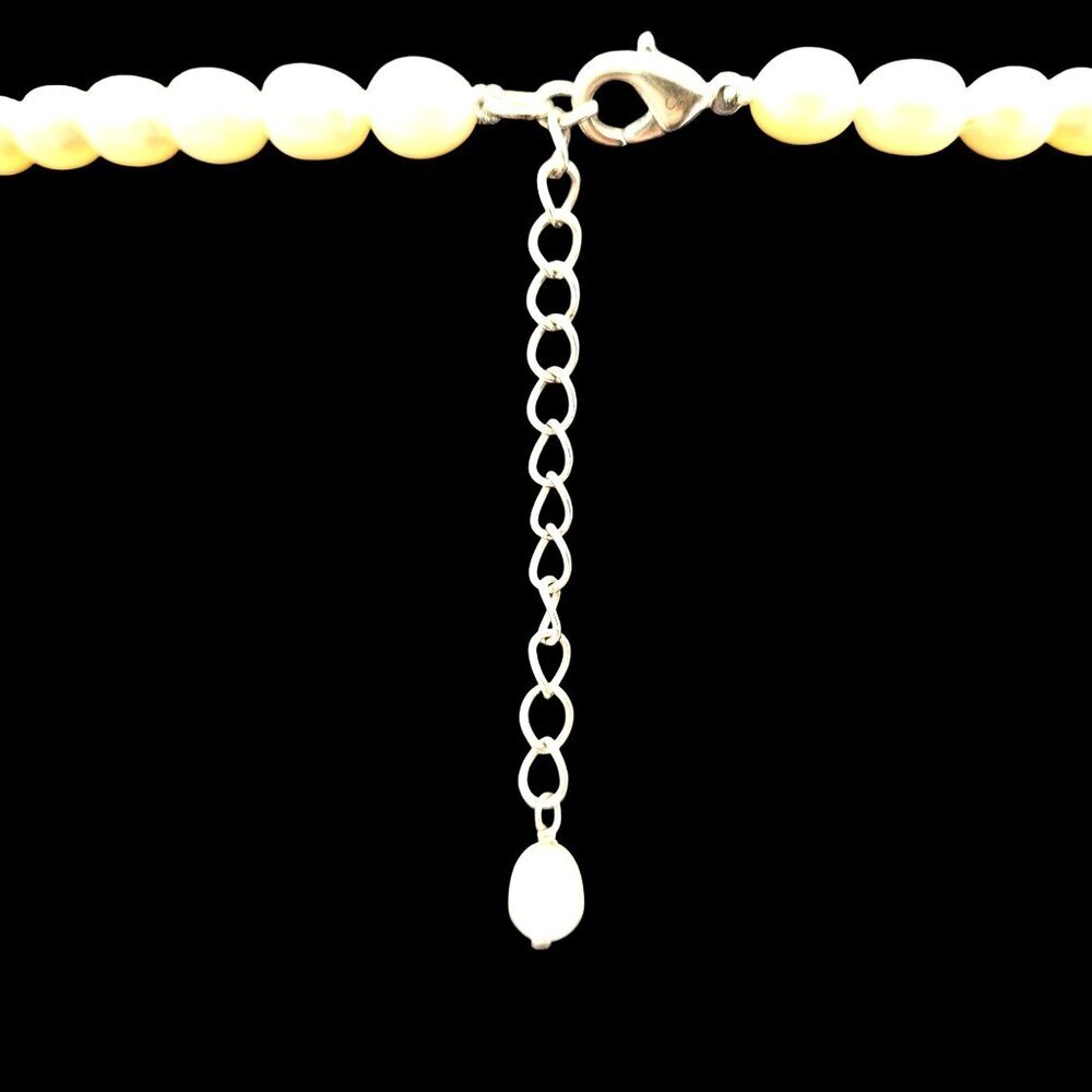 VTG Pearl & Silver Pendant Necklace Elegant Drop Design by CGI CN Wedding 18" - Picture 6 of 8